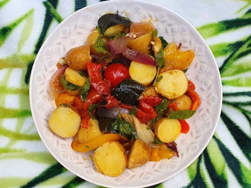 New potato and grilled vegetables salad