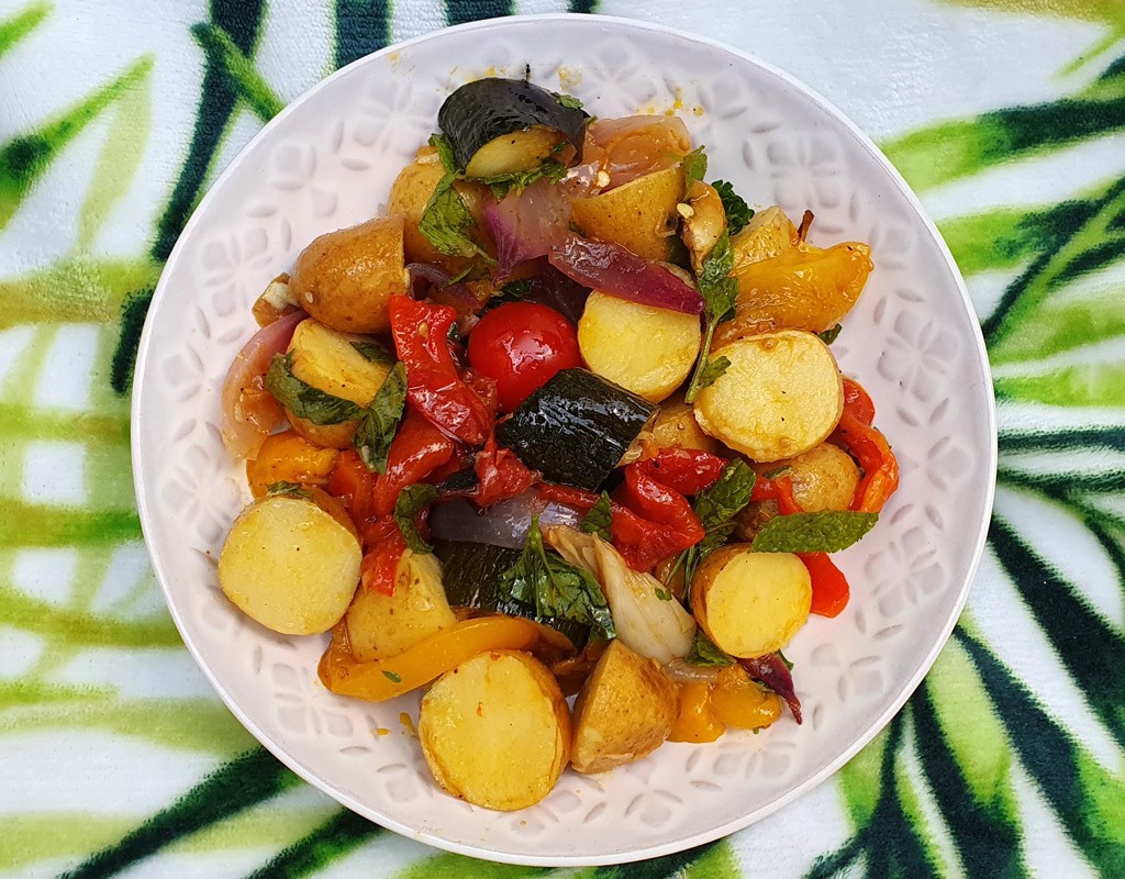 New potato and grilled vegetables salad