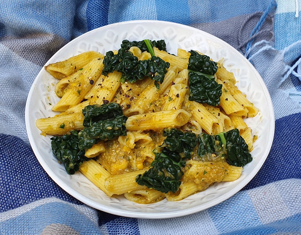 Pasta with BBQ vegetable sauce