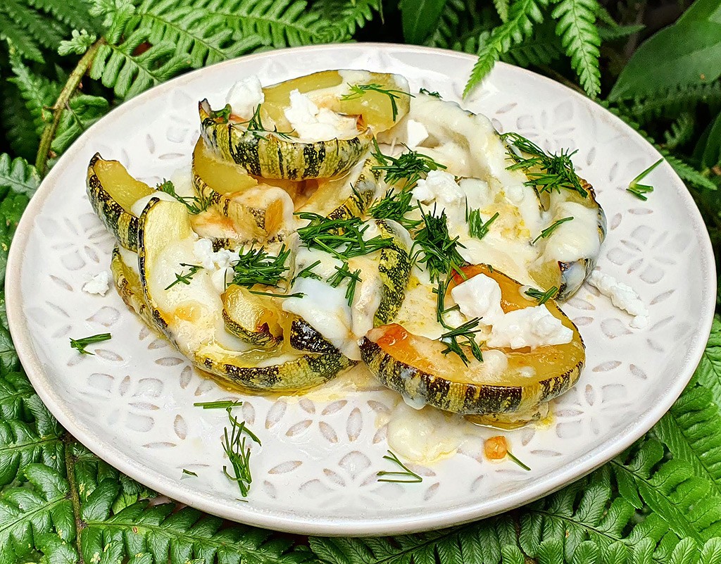 Baked Marrow with feta