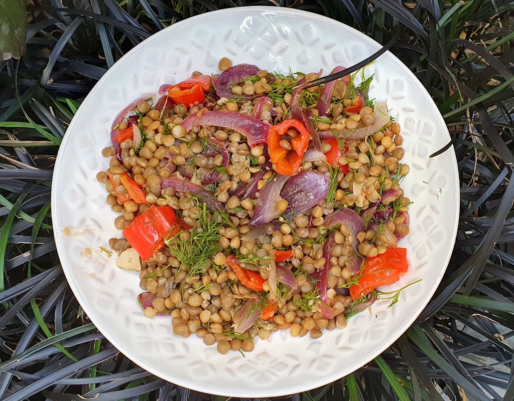 Lentils with lemon and dill