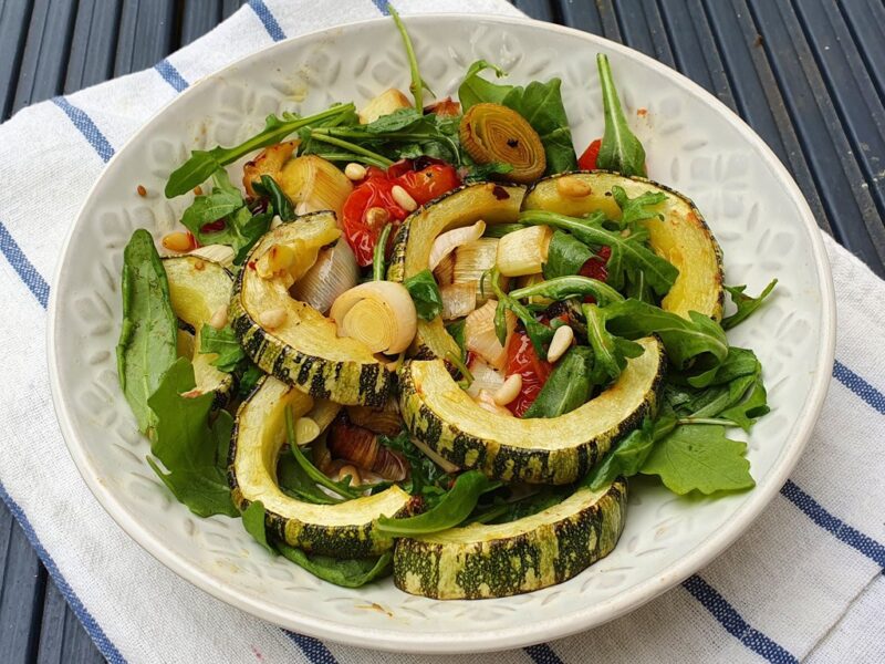 Marrow, leek and tomato bake