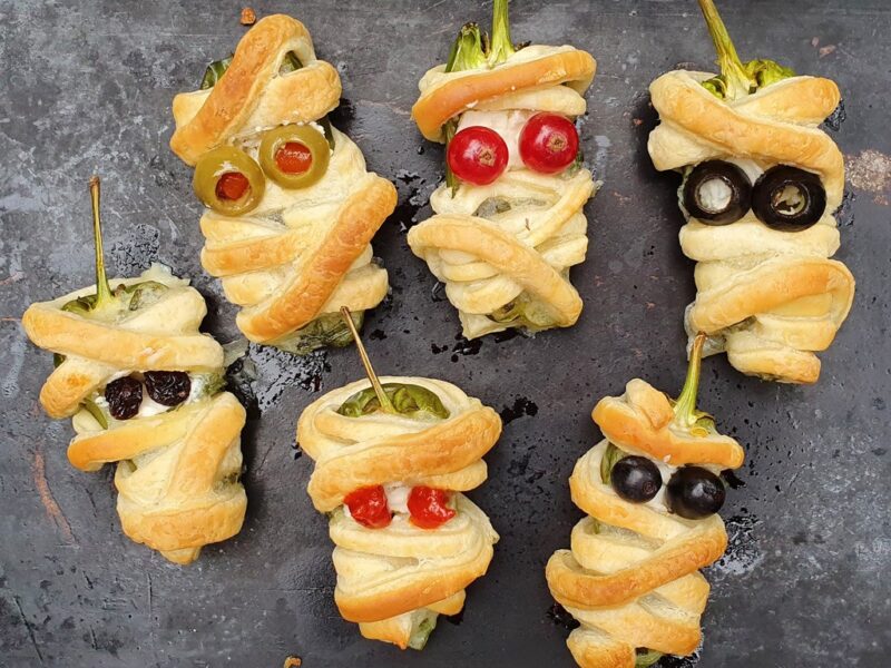 Halloween Jalapeno mummies