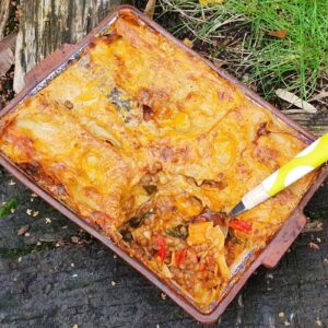 Gluten-free, vegan squash and lentil lasagne