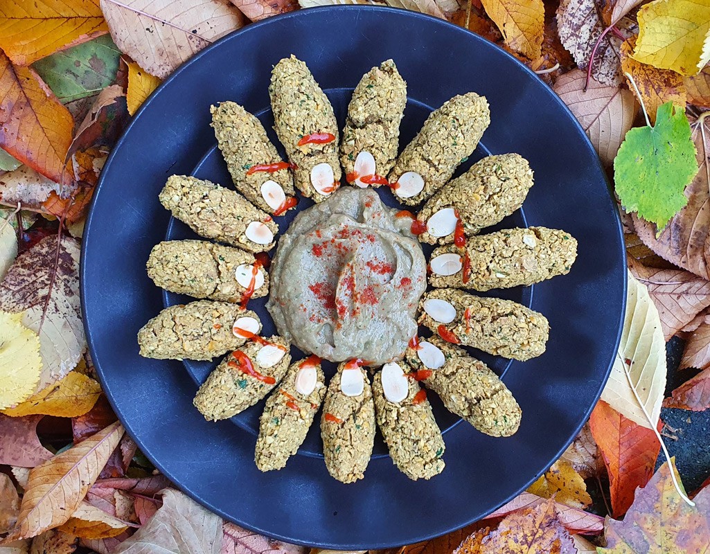 Halloween falafel fingers