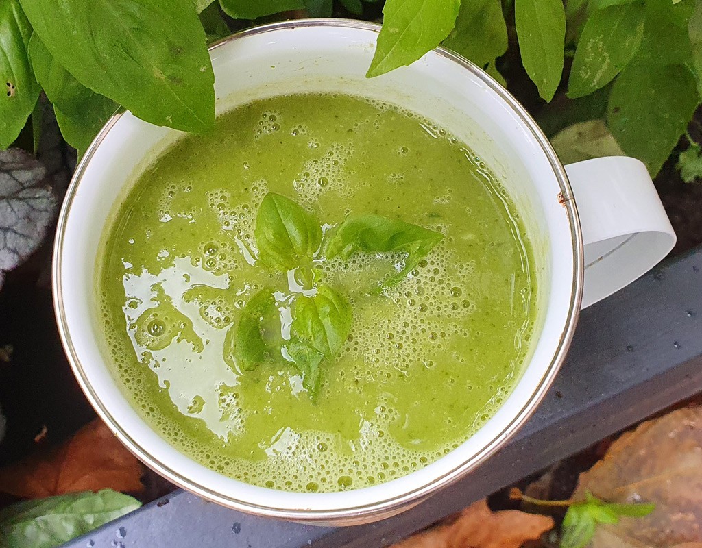 Speedy broccoli and green peas soup