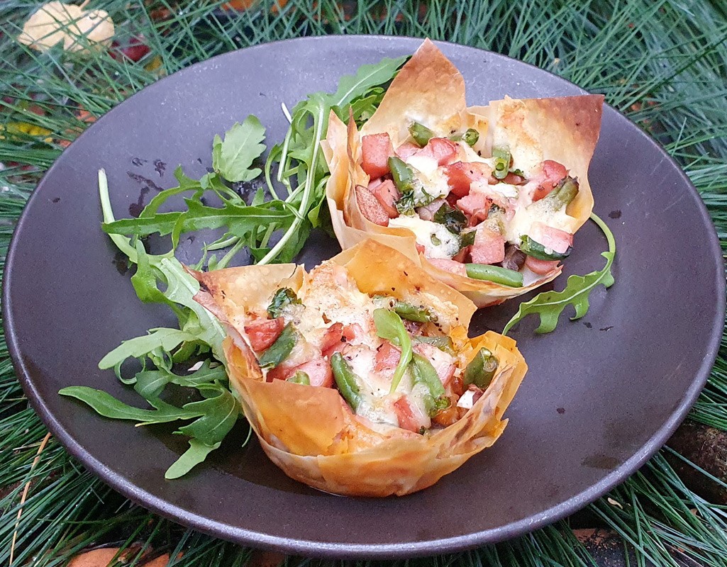 Frankfurter filo tarts