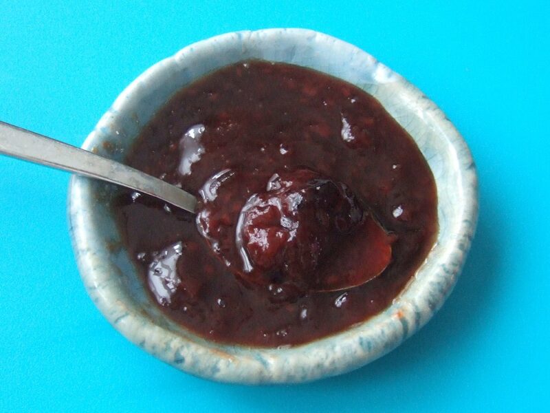 Plum and raspberry jam