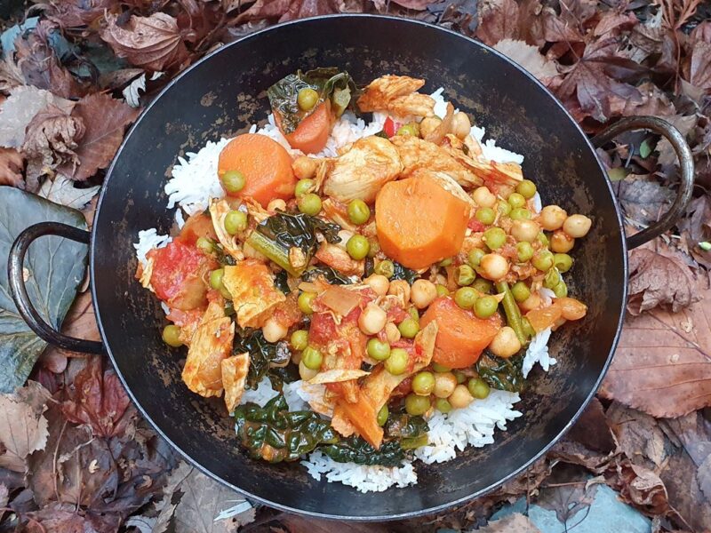 Leftover turkey and vegetable curry