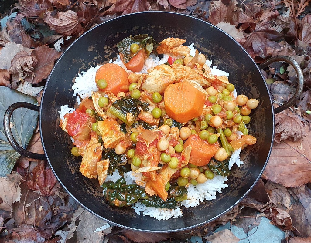 Leftover turkey and vegetable curry