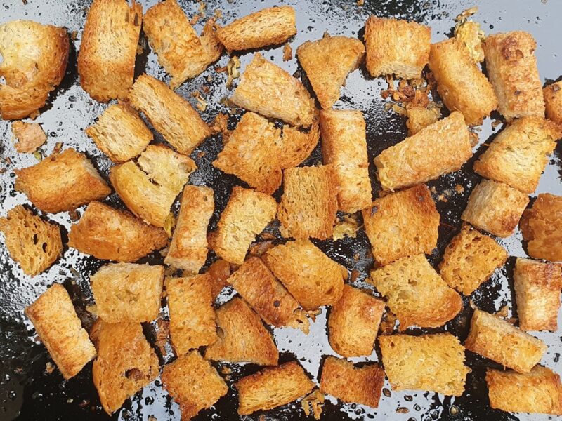 Garlic and herb croutons