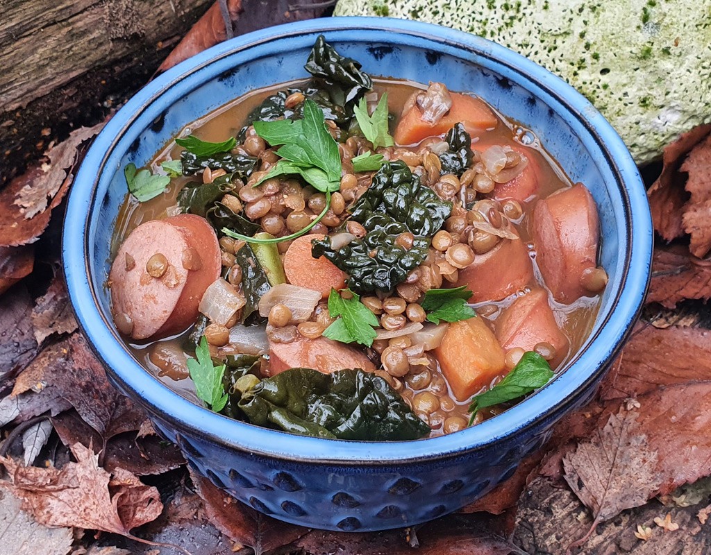 Lentil and Bratwurst soup