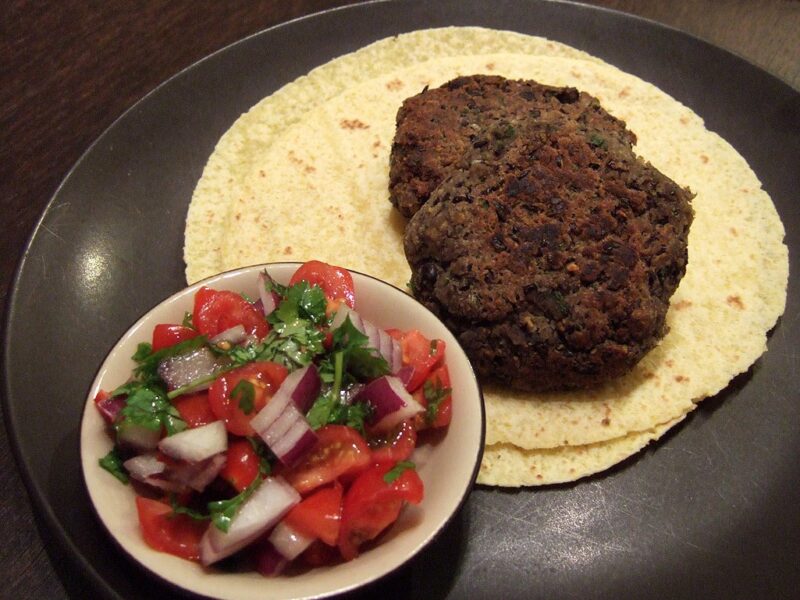 Spicy black bean burger