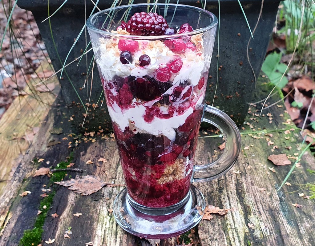 Gluten-free mixed berry trifle