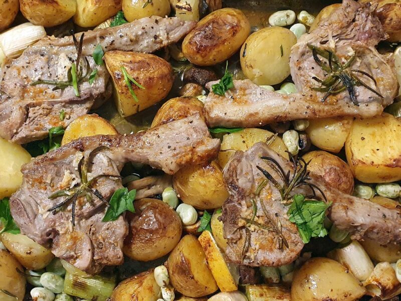 Lamb chops traybake