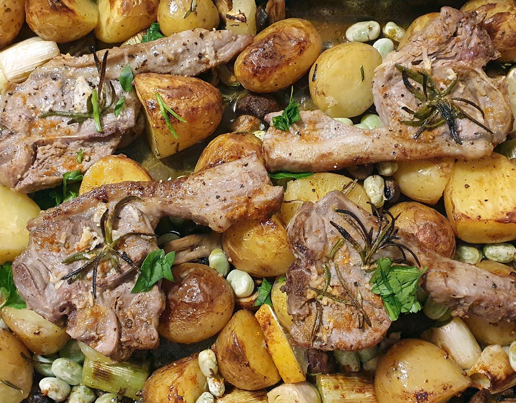 Lamb chops traybake