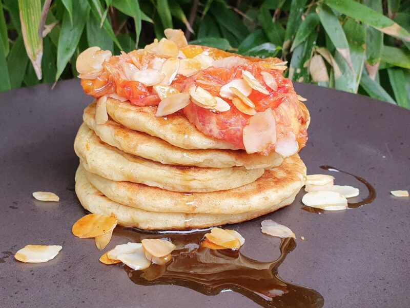 Vegan orange and almond pancakes