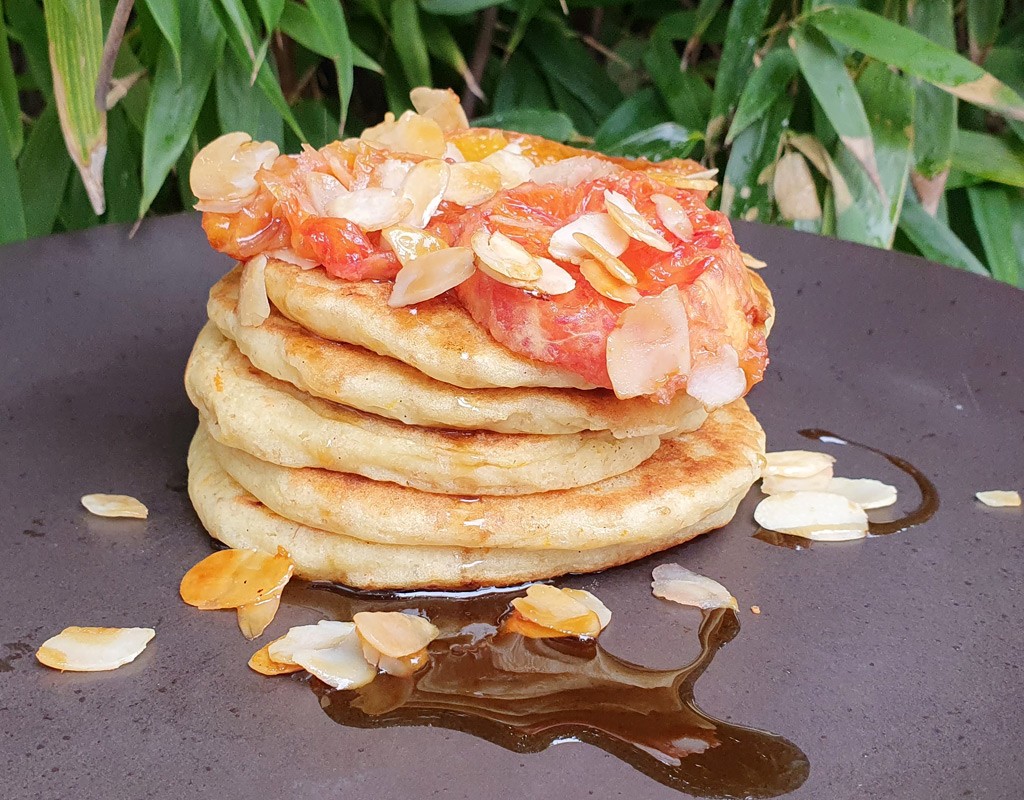 Vegan orange and almond pancakes