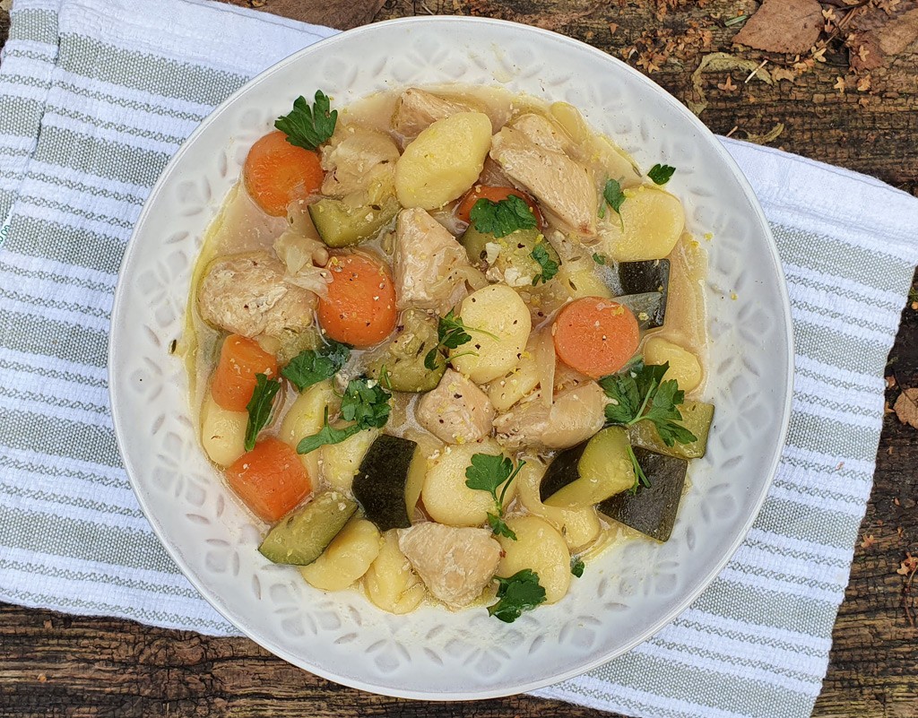 Gnocchi with zesty chicken and courgette