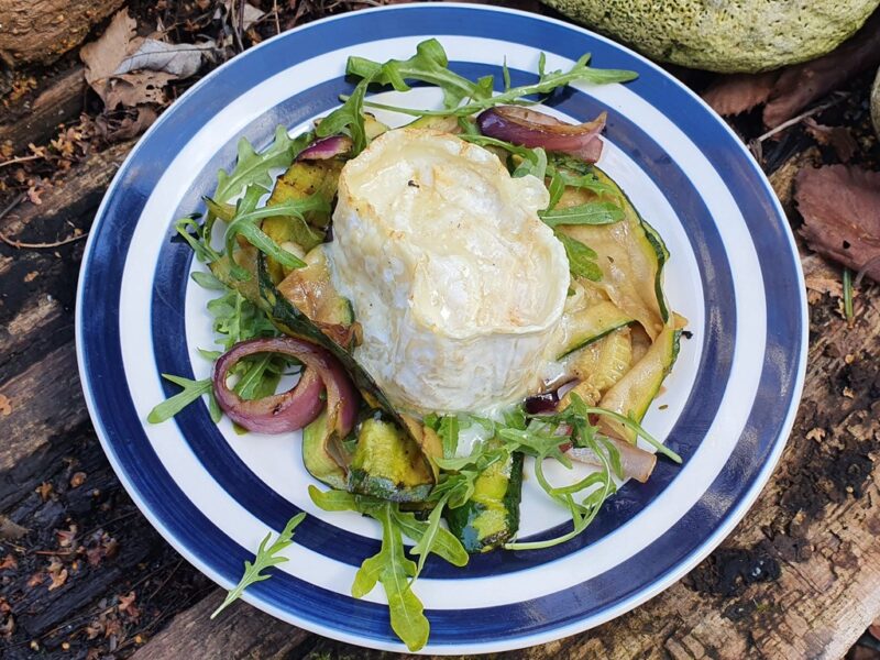 Grilled courgette with goat’s cheese