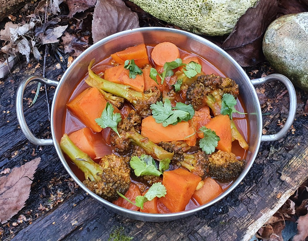 Sweet potato and broccoli curry