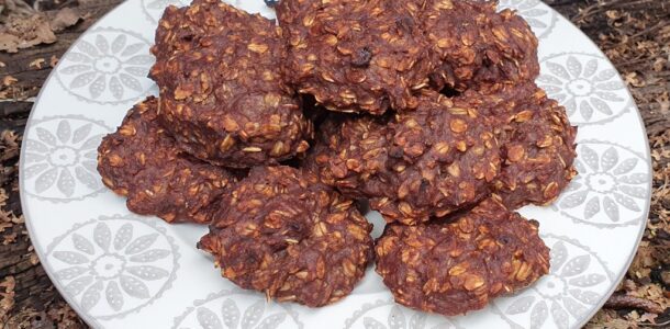 Vegan apple and ginger oat cookies