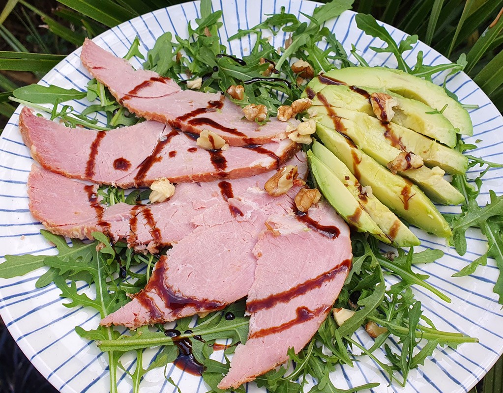 Ham and avocado salad