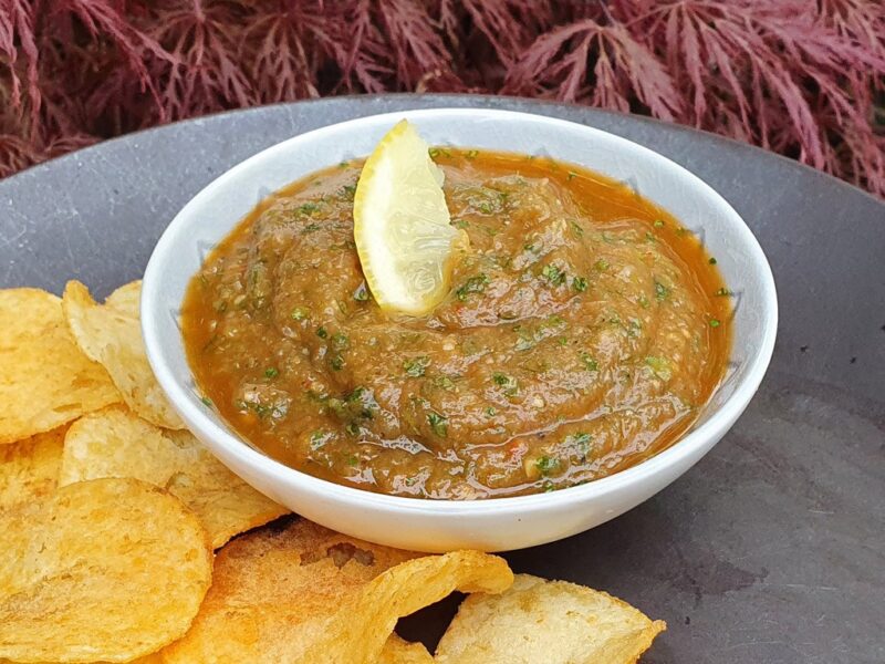 Harissa aubergine dip