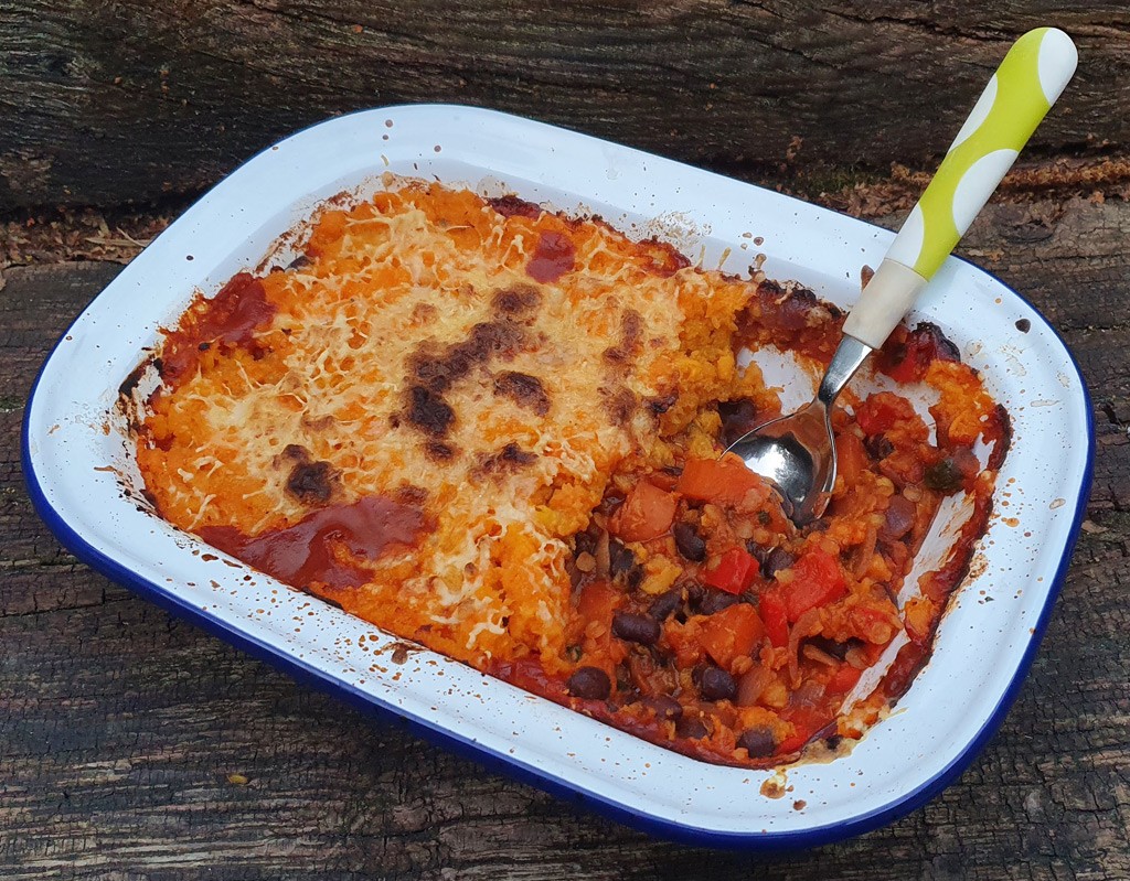 Mexican-style vegetable cottage pie