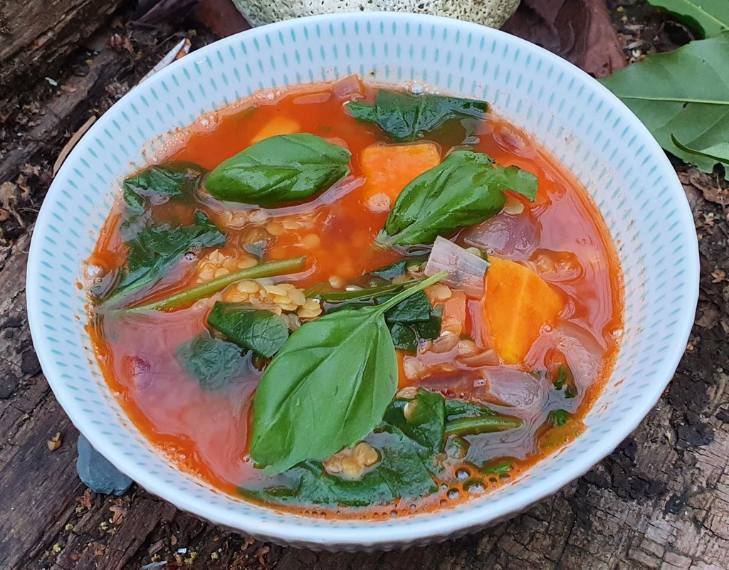 Red lentil and sweet potato soup