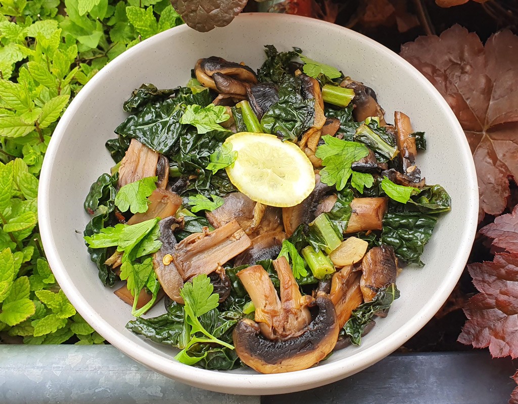 Sauteed mushroom with cavolo nero