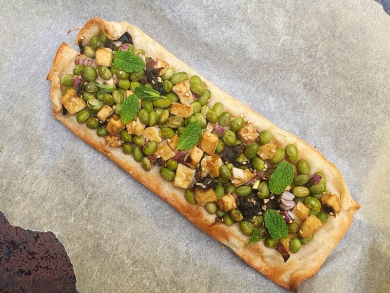 Edamame and tofu tarts