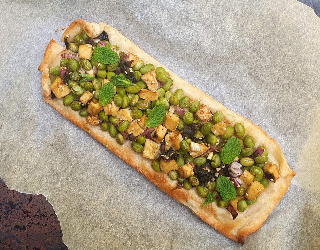 Edamame and tofu tarts