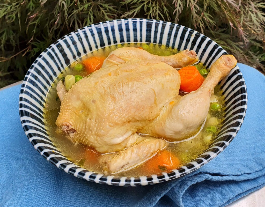 Spiced poussin soup