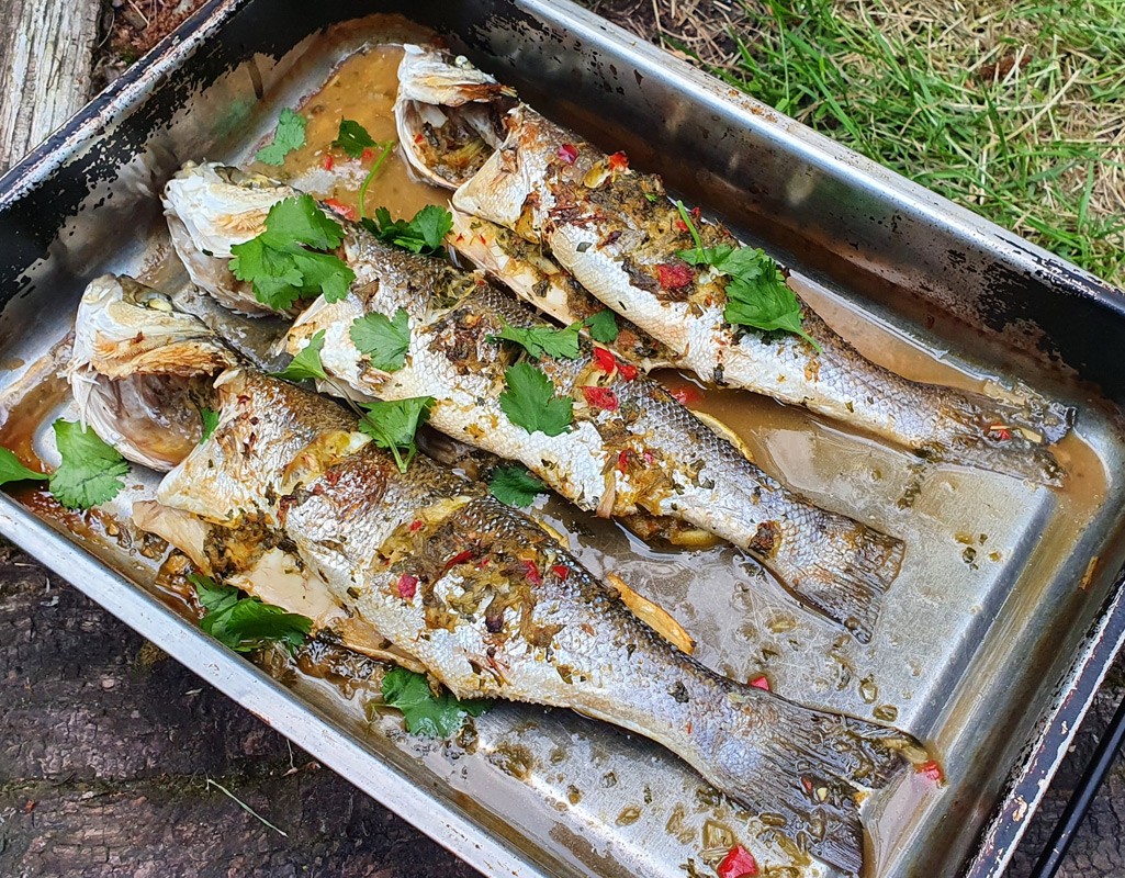 Thai baked sea bass