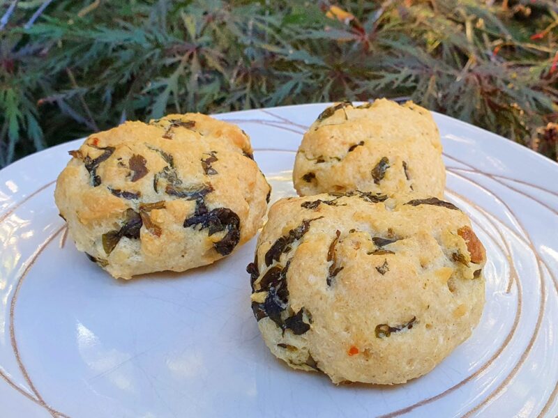 Gluten free and vegan spinach scones