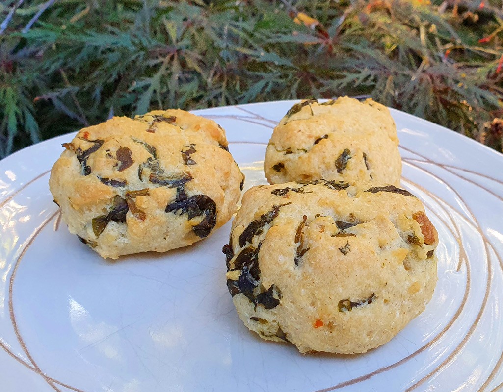 Gluten free and vegan spinach scones