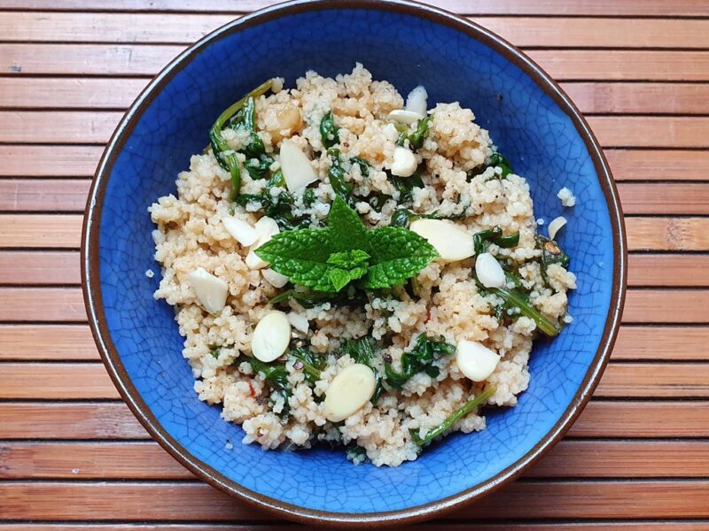 Lemon and spinach couscous