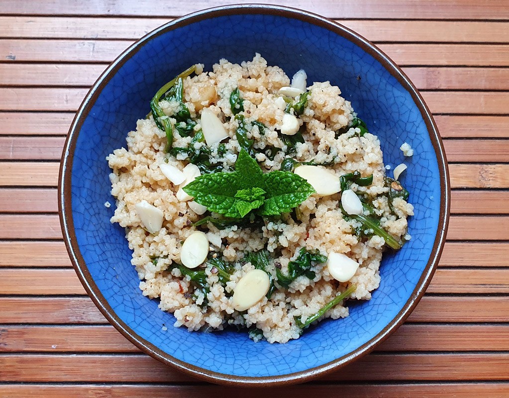 Lemon and spinach couscous