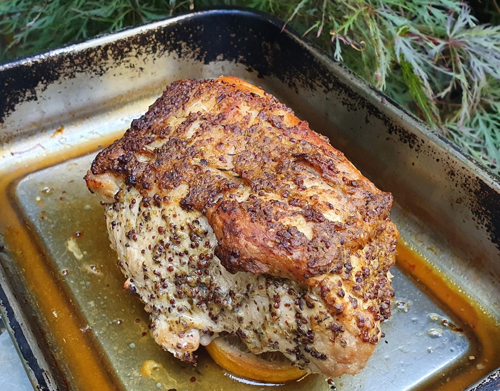 Mustard and lemon loin pork roast