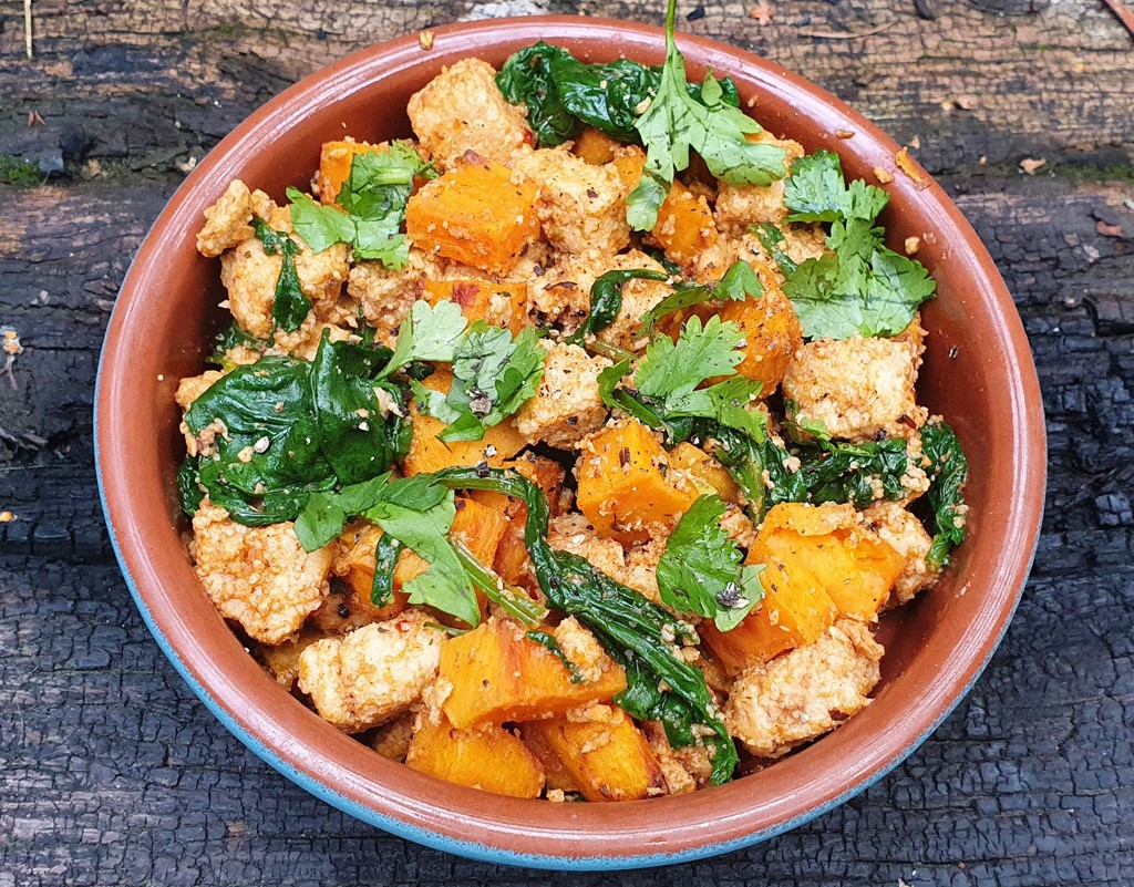 Quorn and sweet potato fry