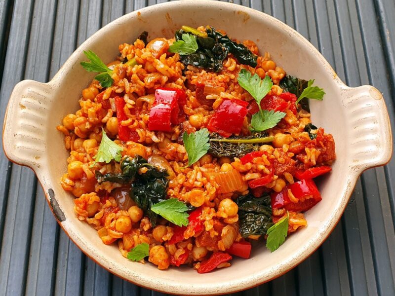 Spanish chorizo and chickpea rice