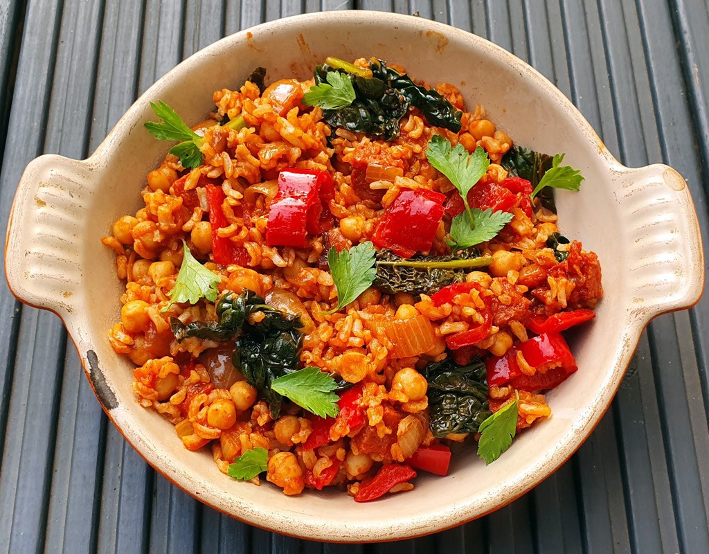 Spanish chorizo and chickpea rice