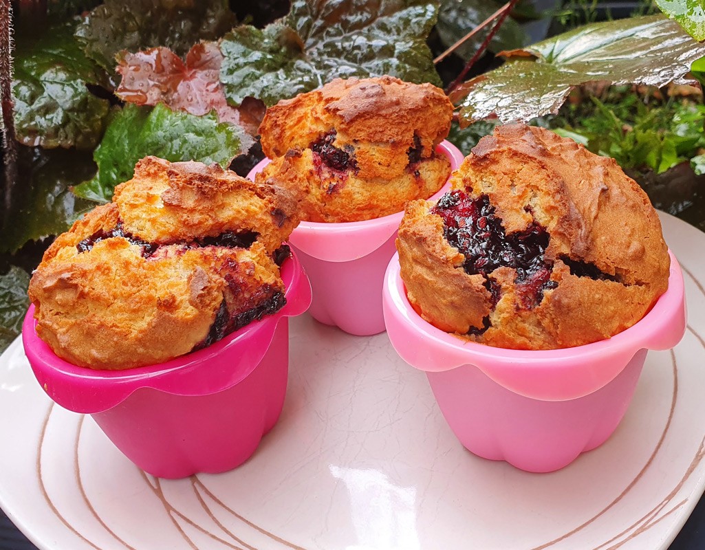 Blueberry and oat muffins