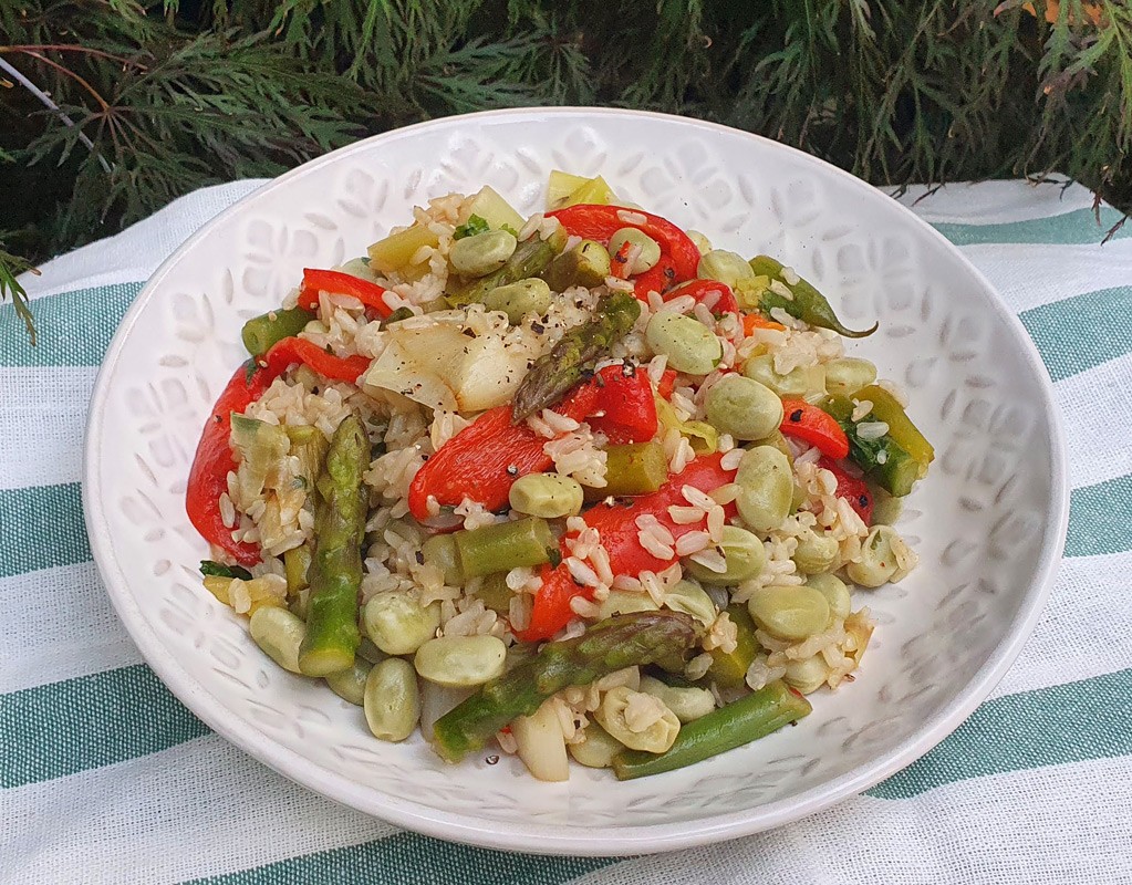 Rice with sautéed vegetables