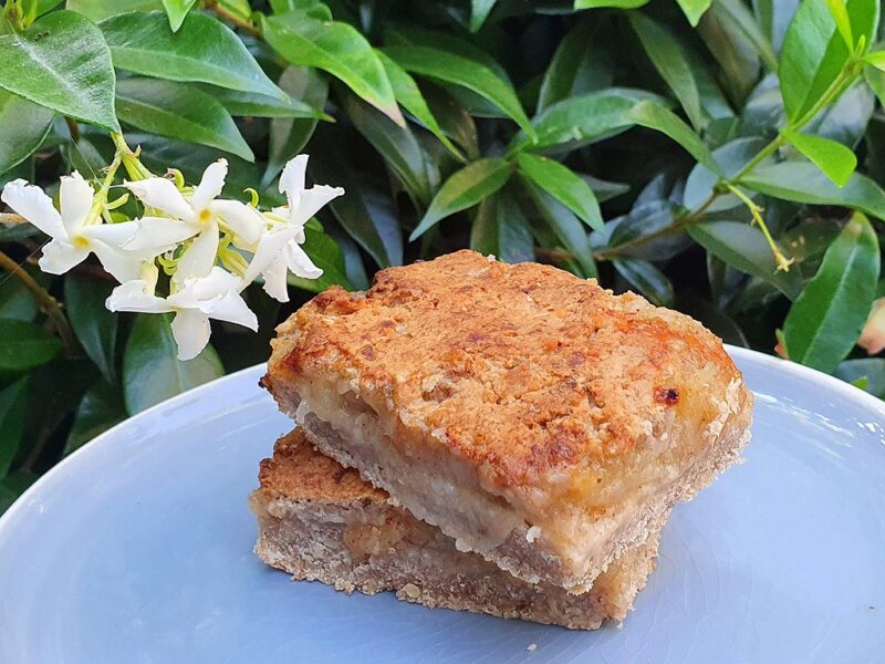 Apple and walnut oat slice