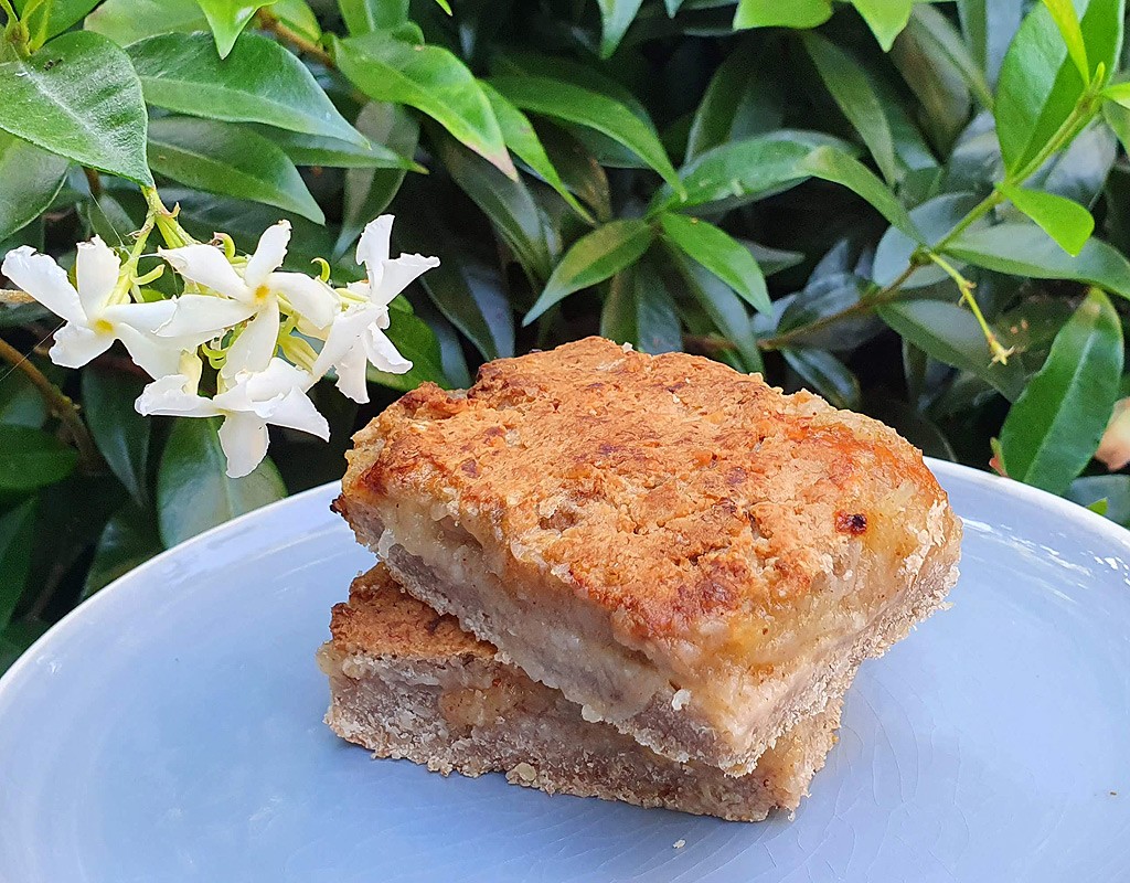 Apple and walnut oat slice