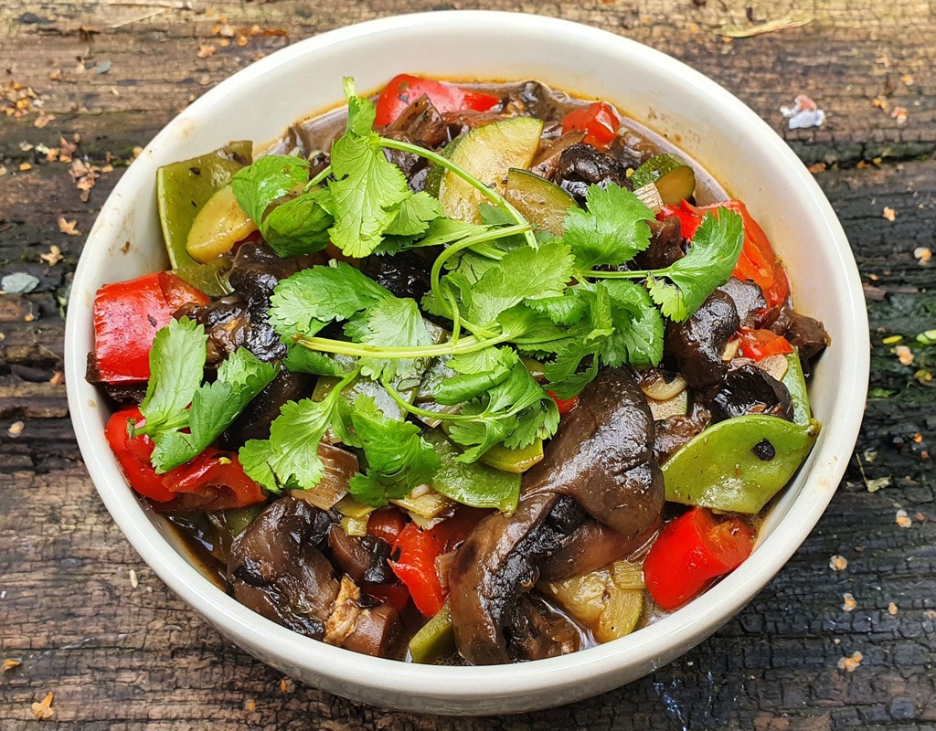 Mushroom, Courgette & Mangetout Stir Fry