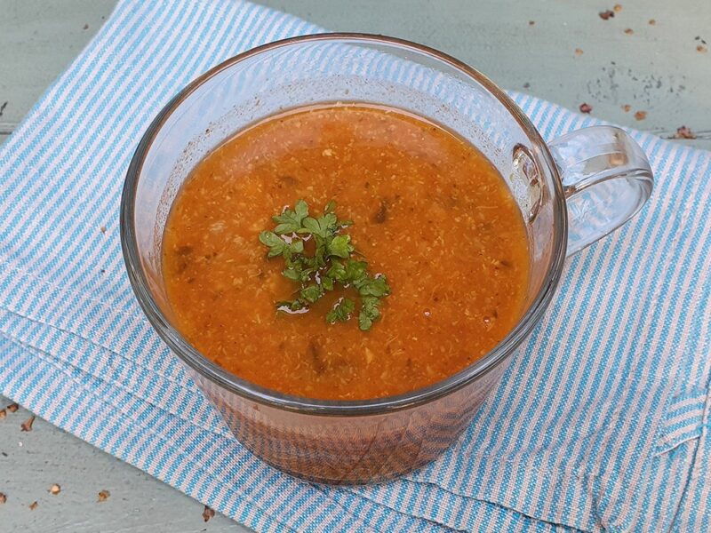 Curried cauliflower, broccoli and chickpea soup