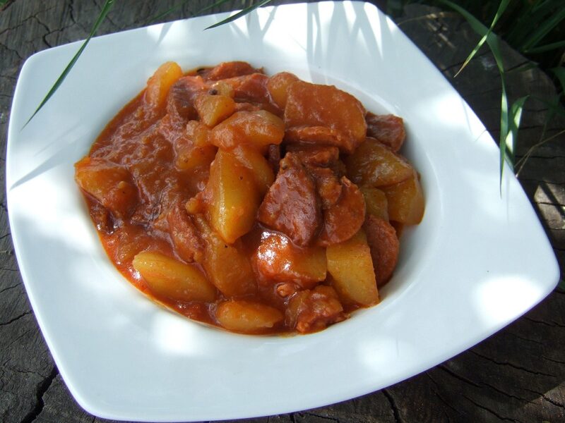 Hungarian potato and sausage stew